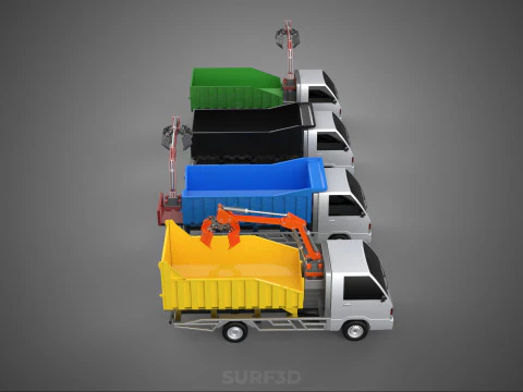 TRUCK PICK UP DUMP HYDRAULIC CRANE LOADER GRABBER GRAPPLE CLAW 3D Model