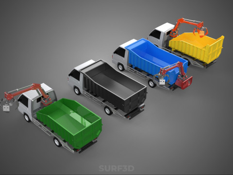 TRUCK PICK UP DUMP HYDRAULIC CRANE LOADER GRABBER GRAPPLE CLAW Modelo 3D