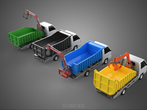 TRUCK PICK UP DUMP HYDRAULIC CRANE LOADER GRABBER GRAPPLE CLAW Modelo 3D