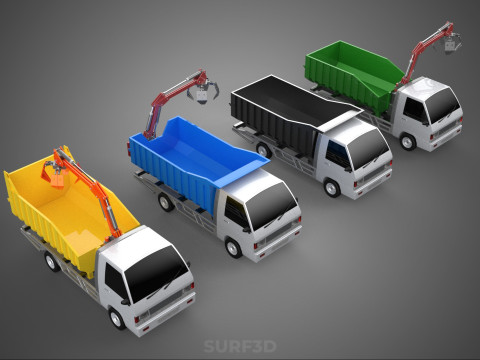 TRUCK PICK UP DUMP HYDRAULIC CRANE LOADER GRABBER GRAPPLE CLAW Modelo 3D