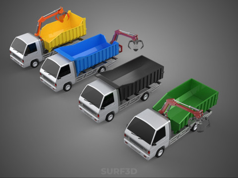 TRUCK PICK UP DUMP HYDRAULIC CRANE LOADER GRABBER GRAPPLE CLAW Modelo 3D