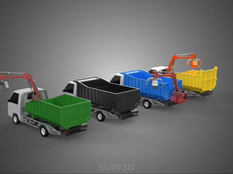 TRUCK PICK UP DUMP HYDRAULIC CRANE LOADER GRABBER GRAPPLE CLAW Modelo 3D