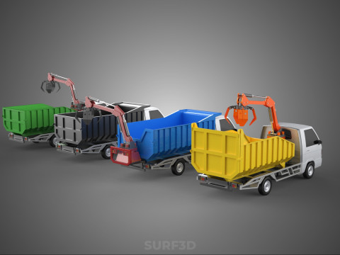 TRUCK PICK UP DUMP HYDRAULIC CRANE LOADER GRABBER GRAPPLE CLAW Modelo 3D