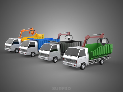 TRUCK PICK UP DUMP HYDRAULIC CRANE LOADER GRABBER GRAPPLE CLAW Modelo 3D