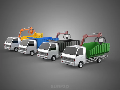 TRUCK PICK UP DUMP HYDRAULIC CRANE LOADER GRABBER GRAPPLE CLAW 3D Model
