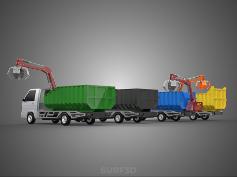 TRUCK PICK UP DUMP HYDRAULIC CRANE LOADER GRABBER GRAPPLE CLAW Modelo 3D