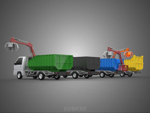TRUCK PICK UP DUMP HYDRAULIC CRANE LOADER GRABBER GRAPPLE CLAW 3D Model