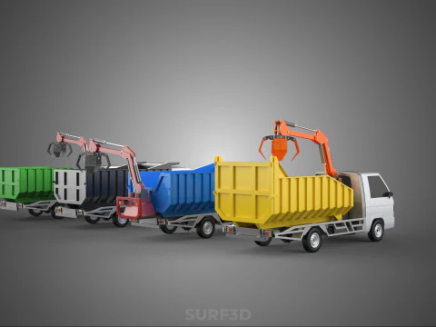 TRUCK PICK UP DUMP HYDRAULIC CRANE LOADER GRABBER GRAPPLE CLAW 3D Model