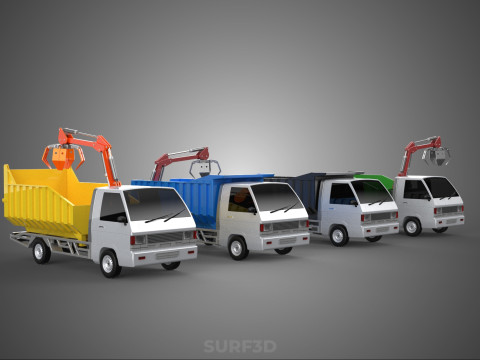 TRUCK PICK UP DUMP HYDRAULIC CRANE LOADER GRABBER GRAPPLE CLAW Modelo 3D