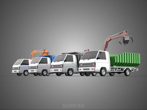 TRUCK PICK UP DUMP HYDRAULIC CRANE LOADER GRABBER GRAPPLE CLAW Modelo 3D