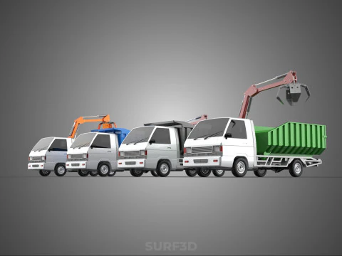 TRUCK PICK UP DUMP HYDRAULIC CRANE LOADER GRABBER GRAPPLE CLAW 3D Model
