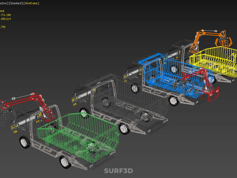 TRUCK PICK UP DUMP HYDRAULIC CRANE LOADER GRABBER GRAPPLE CLAW Modelo 3D