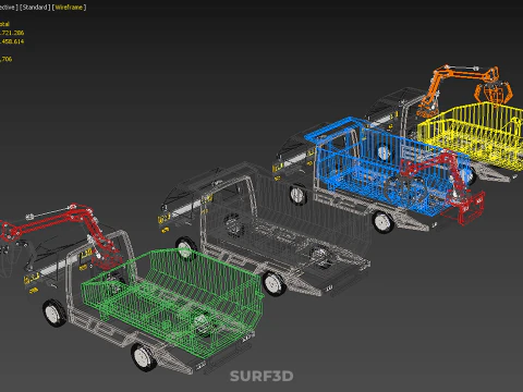 TRUCK PICK UP DUMP HYDRAULIC CRANE LOADER GRABBER GRAPPLE CLAW 3D Model