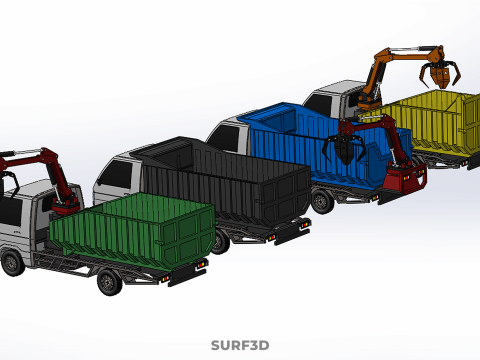 TRUCK PICK UP DUMP HYDRAULIC CRANE LOADER GRABBER GRAPPLE CLAW Modelo 3D