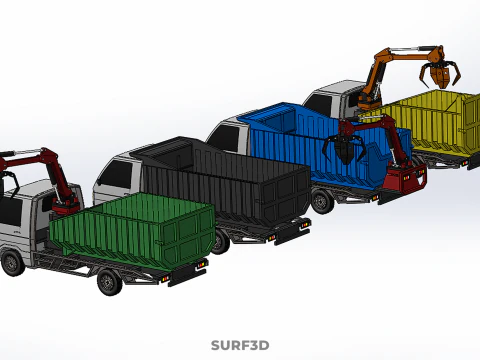 TRUCK PICK UP DUMP HYDRAULIC CRANE LOADER GRABBER GRAPPLE CLAW 3D Model