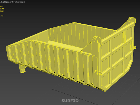 BED DUMP BODY BOX CONTAINER BIN CARGO TRUCK VEHICLE PICK UP CAR Modèle 3D