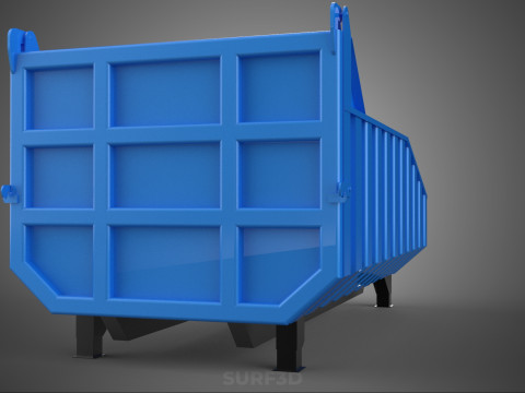 DUMP BED BODY BOX CONTAINER BIN CARGO TRUCK VEHICLE PICK UP CAR Modelo 3D
