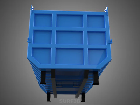DUMP BED BODY BOX CONTAINER BIN CARGO TRUCK VEHICLE PICK UP CAR 3D Model