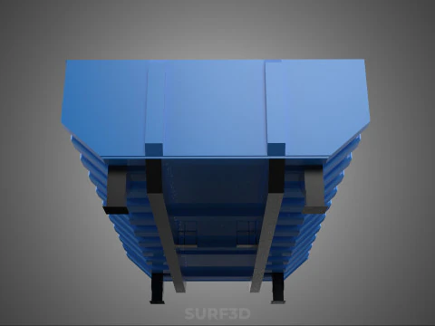DUMP BED BODY BOX CONTAINER BIN CARGO TRUCK VEHICLE PICK UP CAR 3D Model