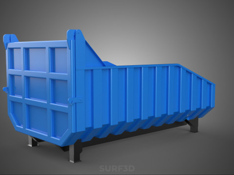 DUMP BED BODY BOX CONTAINER BIN CARGO TRUCK VEHICLE PICK UP CAR Modelo 3D