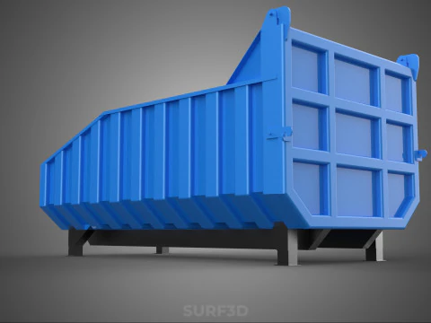 DUMP BED BODY BOX CONTAINER BIN CARGO TRUCK VEHICLE PICK UP CAR 3D Model