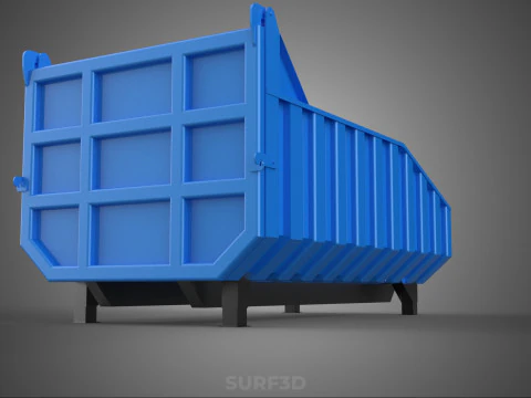 DUMP BED BODY BOX CONTAINER BIN CARGO TRUCK VEHICLE PICK UP CAR 3D Model