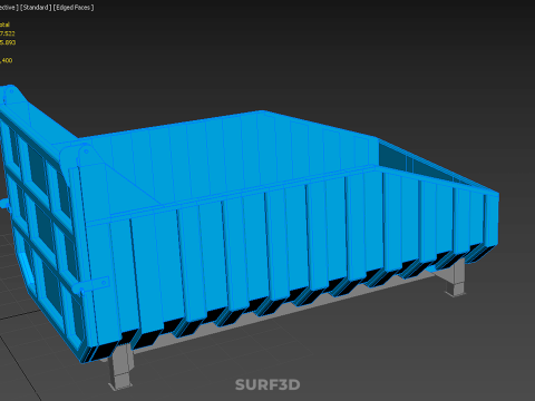 DUMP BED BODY BOX CONTAINER BIN CARGO TRUCK VEHICLE PICK UP CAR Modelo 3D