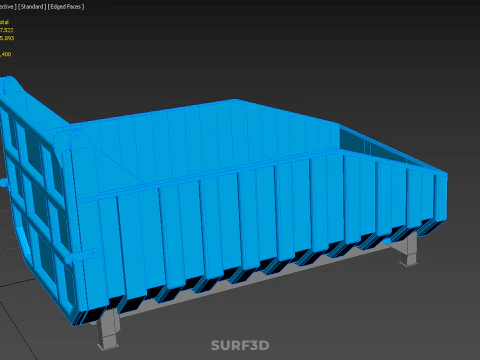 DUMP BED BODY BOX CONTAINER BIN CARGO TRUCK VEHICLE PICK UP CAR 3D Model