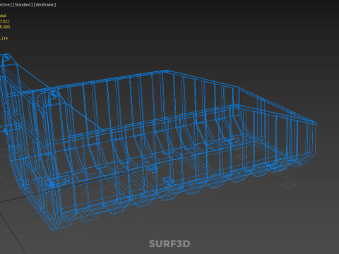 DUMP BED BODY BOX CONTAINER BIN CARGO TRUCK VEHICLE PICK UP CAR Modelo 3D