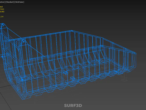 DUMP BED BODY BOX CONTAINER BIN CARGO TRUCK VEHICLE PICK UP CAR 3D Model