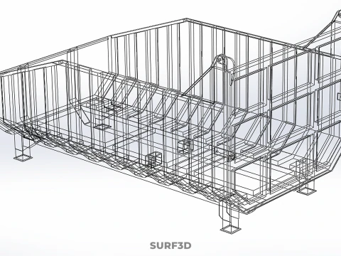 DUMP BED BODY BOX CONTAINER BIN CARGO TRUCK VEHICLE PICK UP CAR 3D Model