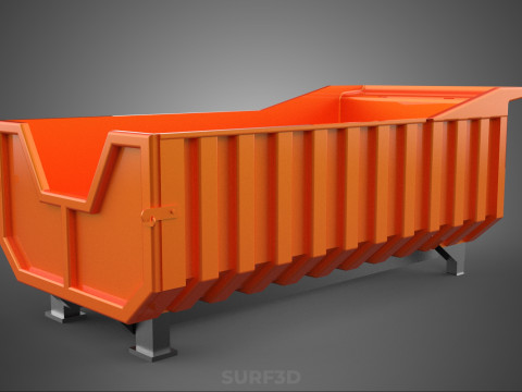 TRUCK BED DUMP BODY BOX CONTAINER BIN CARGO VEHICLE PICK UP CAR 3D Модель