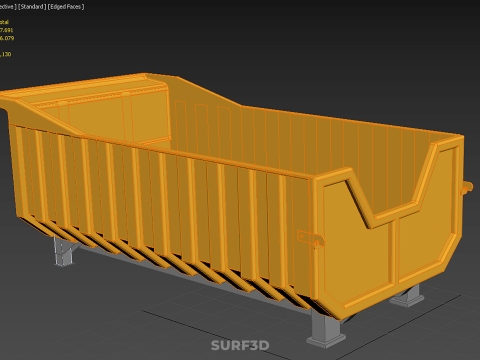TRUCK BED DUMP BODY BOX CONTAINER BIN CARGO VEHICLE PICK UP CAR 3D Модель