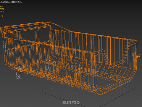 TRUCK BED DUMP BODY BOX CONTAINER BIN CARGO VEHICLE PICK UP CAR 3D Модель