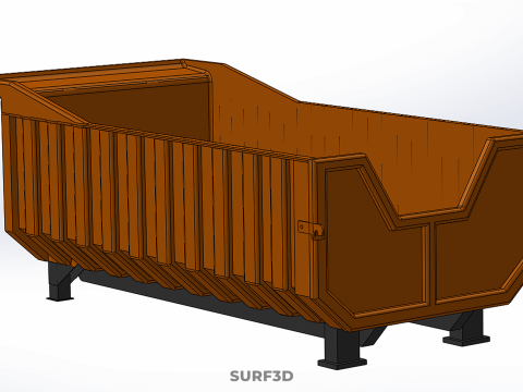 TRUCK BED DUMP BODY BOX CONTAINER BIN CARGO VEHICLE PICK UP CAR 3D Модель