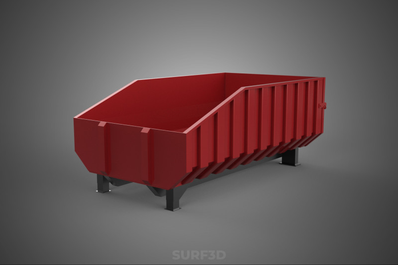 BIN TRUCK BED DUMP BODY BOX CONTAINER CARGO VEHICLE PICK UP CAR Model 3D .c4d .max .obj .3ds .fbx .stl .blend