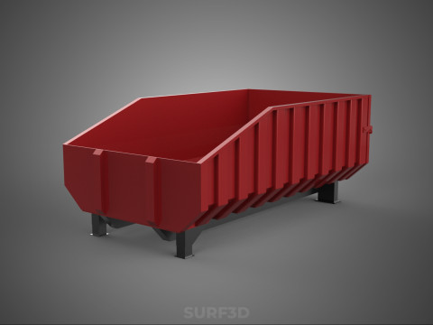 BIN TRUCK BED DUMP BODY BOX CONTAINER CARGO VEHICLE PICK UP CAR 3D Модель