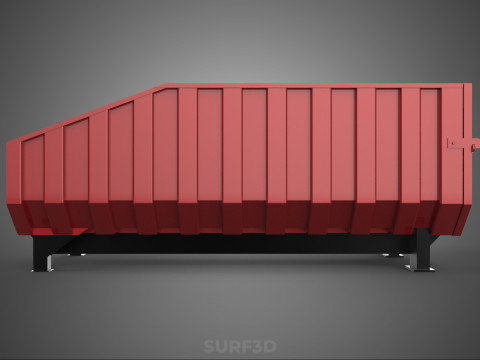 BIN TRUCK BED DUMP BODY BOX CONTAINER CARGO VEHICLE PICK UP CAR Model 3D
