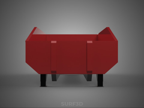 BIN TRUCK BED DUMP BODY BOX CONTAINER CARGO VEHICLE PICK UP CAR Model 3D