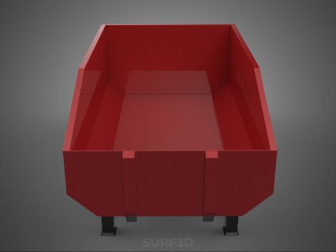 BIN TRUCK BED DUMP BODY BOX CONTAINER CARGO VEHICLE PICK UP CAR Model 3D