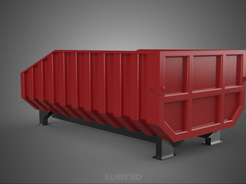 BIN TRUCK BED DUMP BODY BOX CONTAINER CARGO VEHICLE PICK UP CAR Model 3D