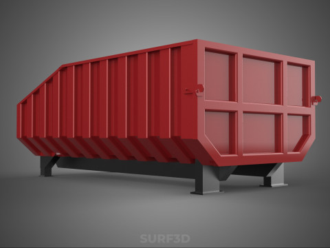 BIN TRUCK BED DUMP BODY BOX CONTAINER CARGO VEHICLE PICK UP CAR Model 3D