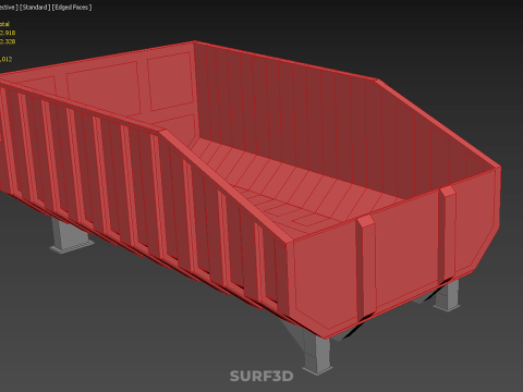 BIN TRUCK BED DUMP BODY BOX CONTAINER CARGO VEHICLE PICK UP CAR Model 3D