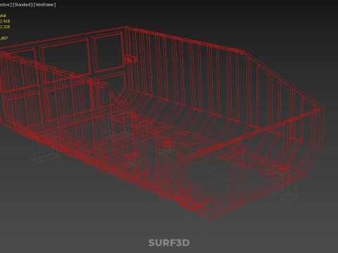 BIN TRUCK BED DUMP BODY BOX CONTAINER CARGO VEHICLE PICK UP CAR Model 3D