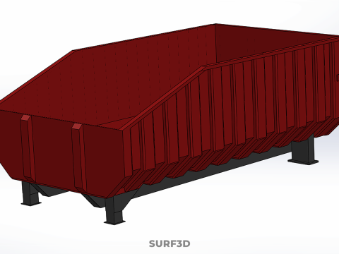 BIN TRUCK BED DUMP BODY BOX CONTAINER CARGO VEHICLE PICK UP CAR Model 3D