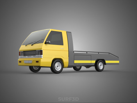 FLATBED TOW TRUCK CAR CARRIER PARKED RECOVERY SERVICE PICK UP 3D Model