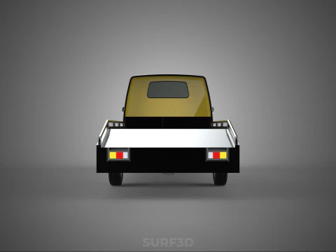 Tiefbett-Abschleppwagen, Autotransporter, geparkt, Abholung durch Bergungsdienst 3D Modell