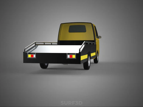 Tiefbett-Abschleppwagen, Autotransporter, geparkt, Abholung durch Bergungsdienst 3D Modell