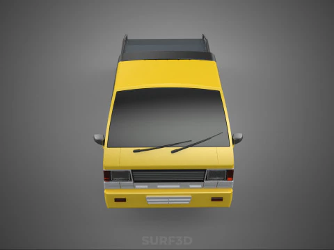 Tiefbett-Abschleppwagen, Autotransporter, geparkt, Abholung durch Bergungsdienst 3D Modell