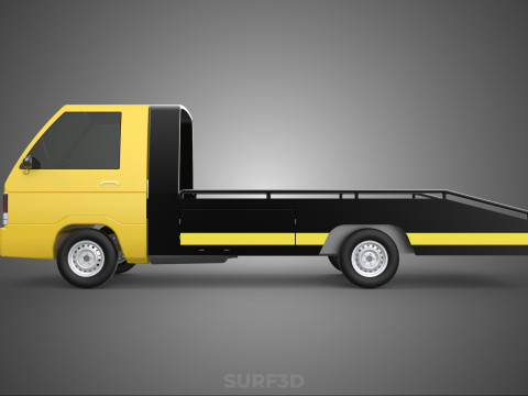 FLATBED TOW TRUCK CAR CARRIER PARKED RECOVERY SERVICE PICK UP Model 3D